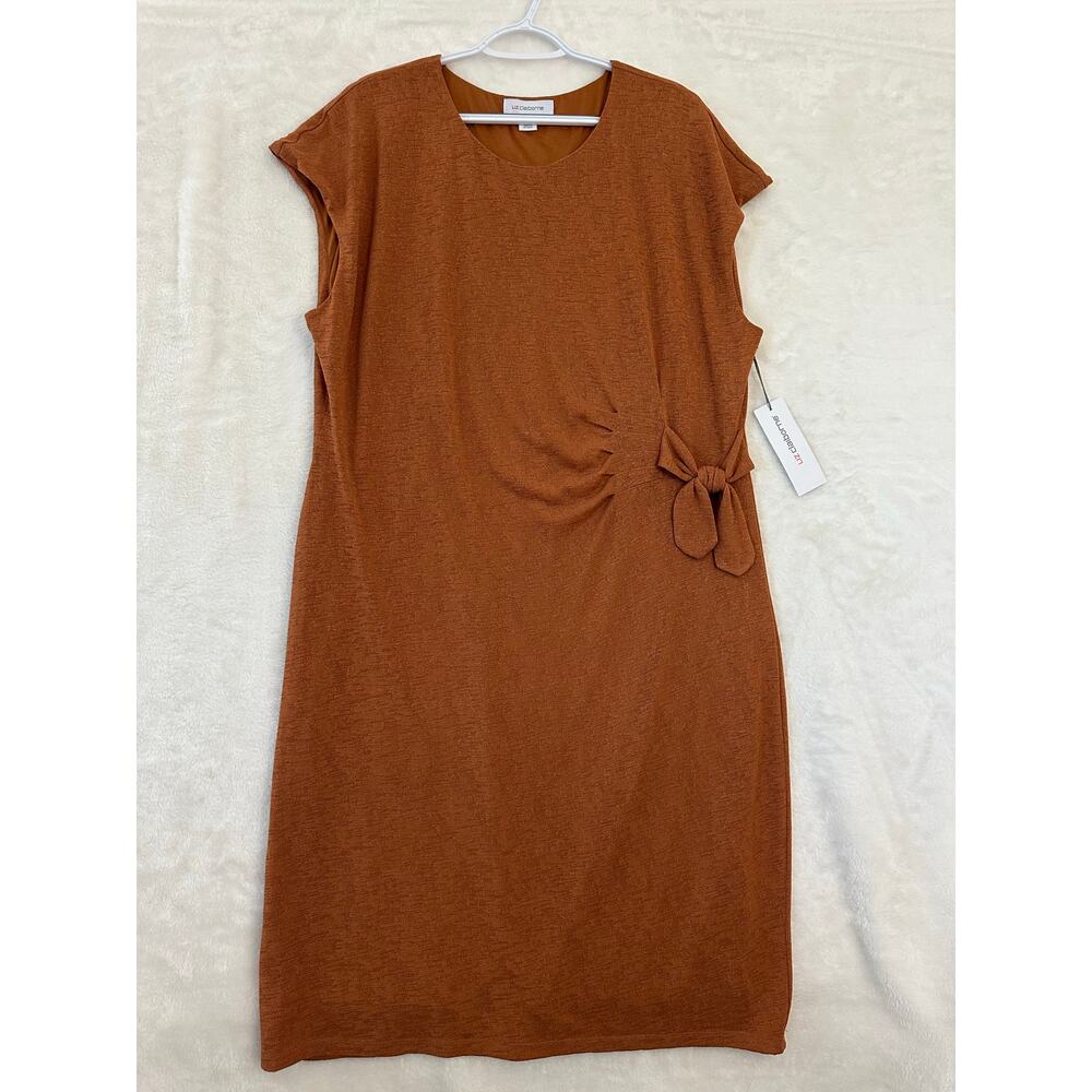 NWT Liz Claiborne Brown Knit Dress XXL 2XL Office Mature